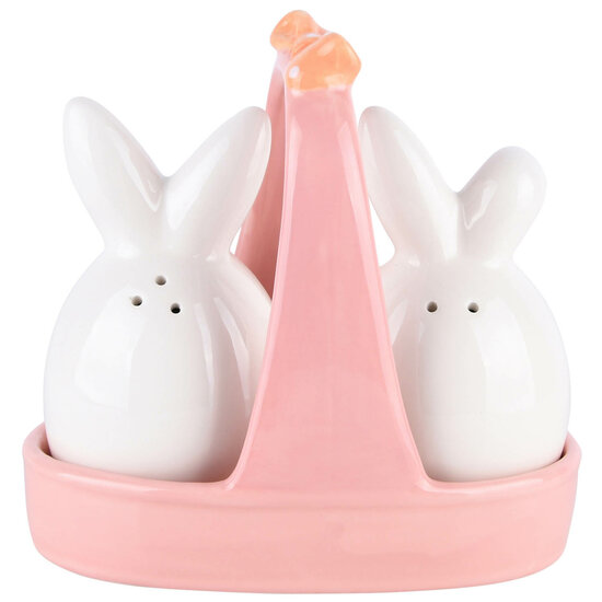 Dekoratief | Duo peper/zout bunnies, keramiek, 13x8x12cm | A220406