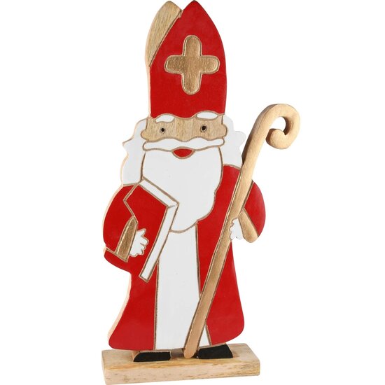 Dekoratief | Sinterklaas op voet, hout, 47x24x6cm | A228075