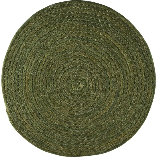 Dekoratief | Placemat rond, groen, katoen, 37x37cm | A238187