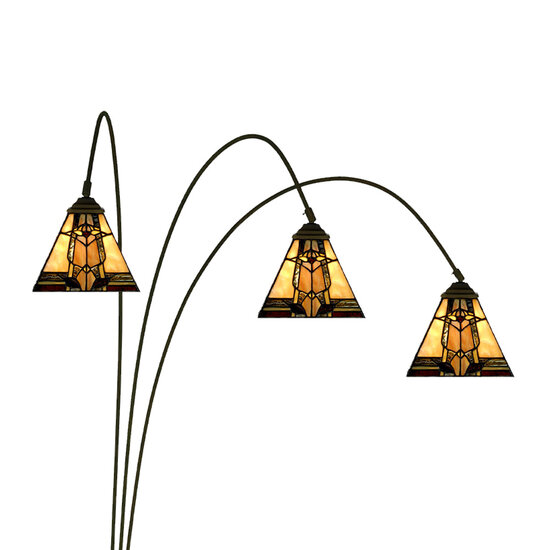 Clayre &amp; Eef   | Tiffany Vloerlamp Beige 91x50x200 cm E27/max 3x60W | 5LL-6321