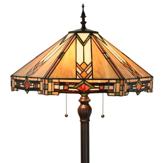 Clayre &amp; Eef   | Tiffany Vloerlamp Beige &oslash; 50x161 cm E27/max 2x60W | 5LL-6324