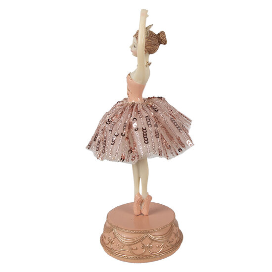 Clayre &amp; Eef   | Muziekdoos ballerina Roze &oslash; 11x29 cm | 65253