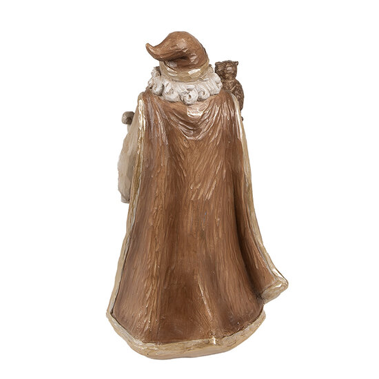 Clayre &amp; Eef   | Kerstdecoratie Beeld Kerstman Bruin 14x10x23 cm | 6PR3953