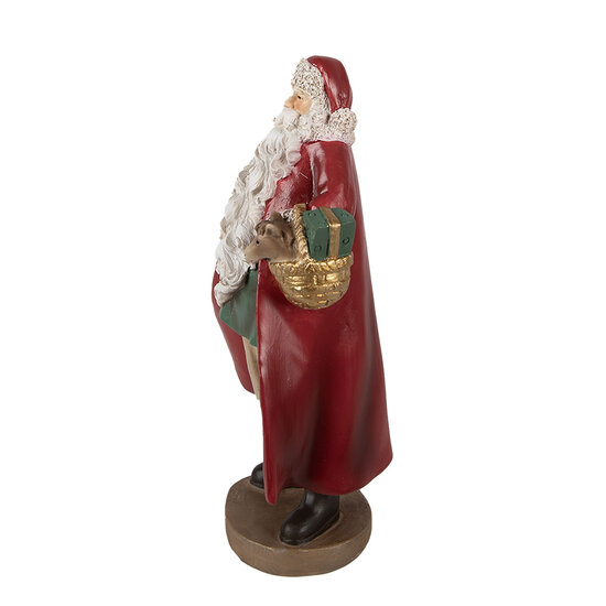 Clayre &amp; Eef   | Kerstdecoratie Beeld Kerstman Rood 14x9x23 cm | 6PR3960