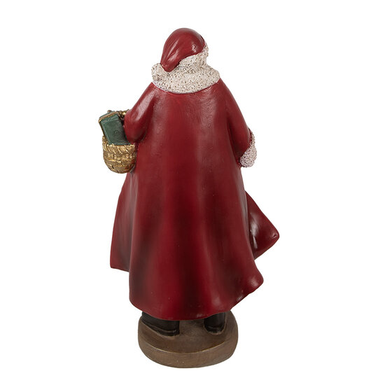 Clayre &amp; Eef   | Kerstdecoratie Beeld Kerstman Rood 14x9x23 cm | 6PR3960