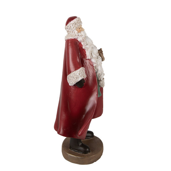 Clayre &amp; Eef   | Kerstdecoratie Beeld Kerstman Rood 14x9x23 cm | 6PR3960