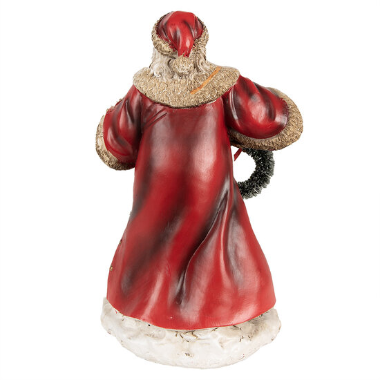 Clayre &amp; Eef   | Kerstdecoratie Beeld Kerstman Rood 16x14x25 cm | 6PR3970