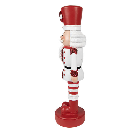 Clayre &amp; Eef   | Kerstdecoratie Beeld Notenkraker Rood Wit 11x6x37 cm | 6PR4898