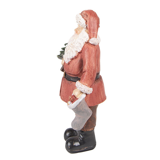 Clayre &amp; Eef   | Kerstdecoratie Beeld Kerstman Rood 17x13x40 cm | 6PR4933