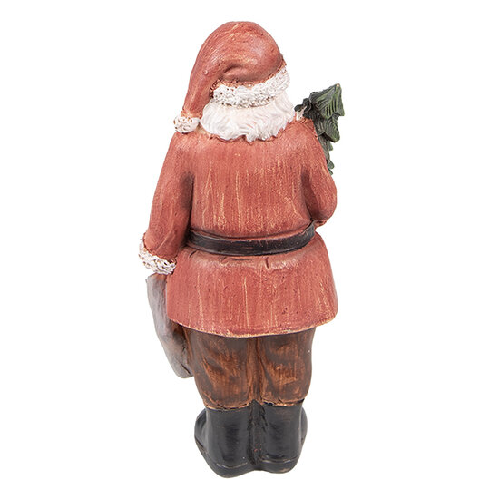 Clayre &amp; Eef   | Kerstdecoratie Beeld Kerstman Rood 17x13x40 cm | 6PR4933