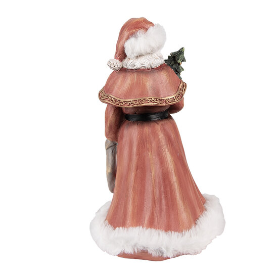 Clayre &amp; Eef   | Kerstdecoratie Beeld Kerstman Rood, Wit 14x12x23 cm | 6PR4939