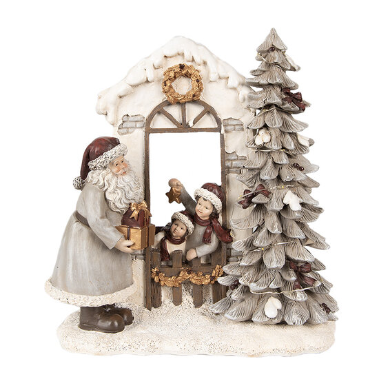 Clayre &amp; Eef   | Kerstdecoratie Beeld Kerstman Wit, Rood 22x10x23 cm | 6PR4950