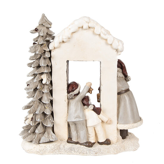 Clayre &amp; Eef   | Kerstdecoratie Beeld Kerstman Wit, Rood 22x10x23 cm | 6PR4950