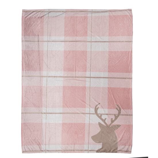 Clayre &amp; Eef   | Plaid Roze Wit 130x170 cm | SWC60-1