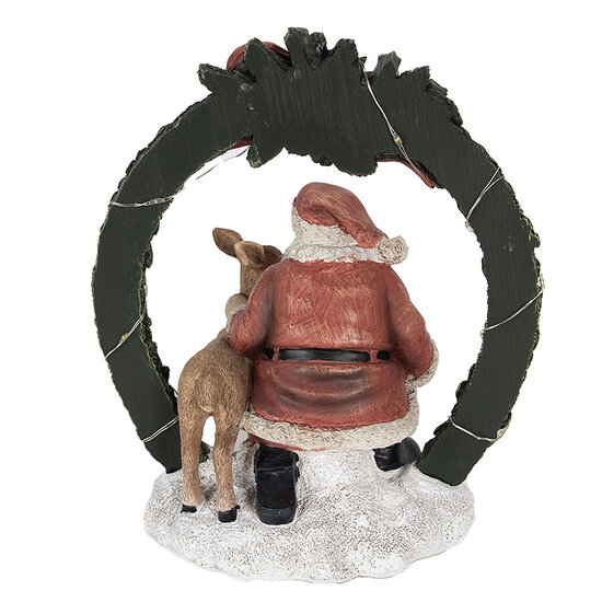 Clayre &amp; Eef   | Kerstdecoratie Beeld Kerstman Rood, Groen 19x12x23 cm | 6PR4959