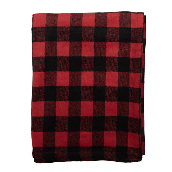 Clayre &amp; Eef   | Plaid Rood, Zwart 130x170 cm | KT060.145