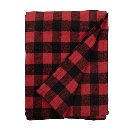 Clayre &amp; Eef   | Plaid Rood, Zwart 130x170 cm | KT060.145