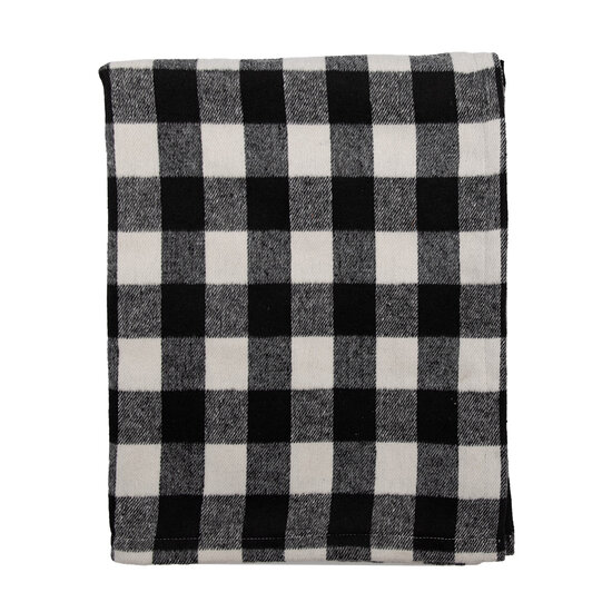 Clayre &amp; Eef   | Plaid Zwart, Wit 130x170 cm | KT060.146