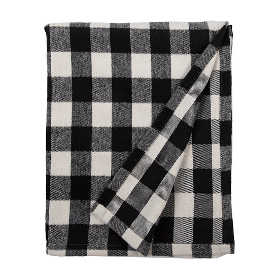 Clayre &amp; Eef   | Plaid Zwart, Wit 130x170 cm | KT060.146