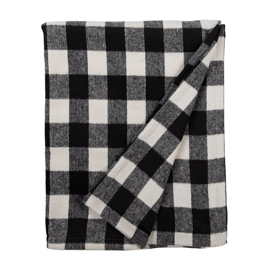 Clayre &amp; Eef   | Plaid Zwart, Wit 130x170 cm | KT060.146