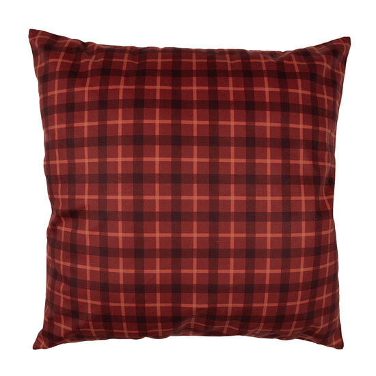 Clayre &amp; Eef   | Kussenhoes Rood Bruin 45x45 cm | TX21