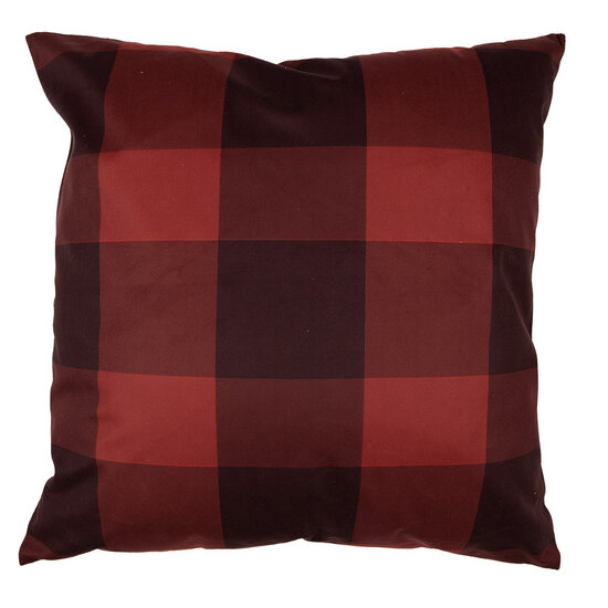 Clayre &amp; Eef   | Kussenhoes Rood Bruin 45x45 cm | TX22