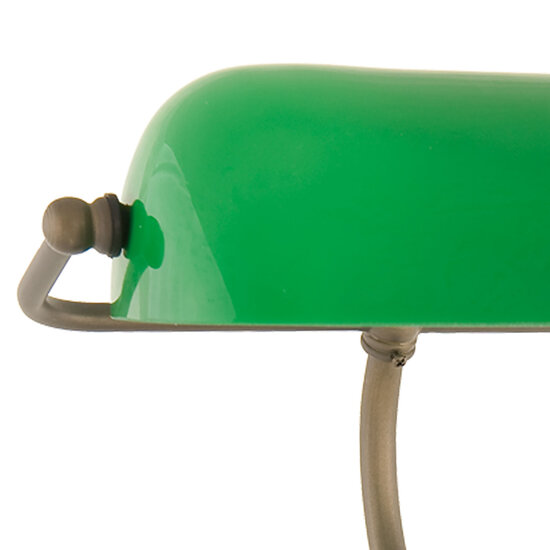 Clayre &amp; Eef   | Bureaulamp Groen, Bruin &oslash; 27x40 cm E27/max 1x60W | 5LL-5125