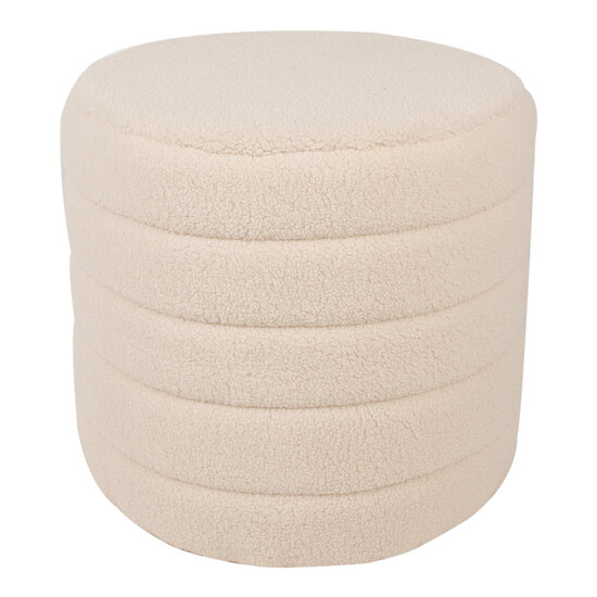 Clayre &amp; Eef   | Poef (set van 2) Beige &oslash; 50x45 / &oslash; 40x40 cm | 65170