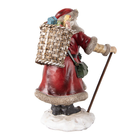 Clayre &amp; Eef   | Kerstdecoratie Beeld Kerstman Rood 14x12x20 cm | 6PR3967