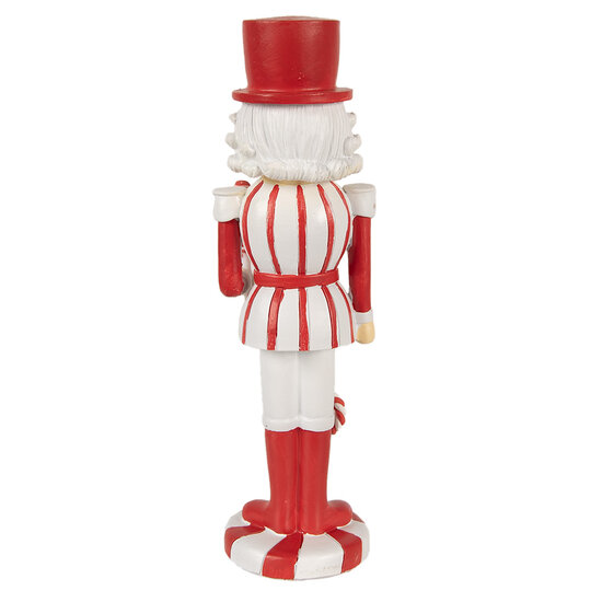 Clayre &amp; Eef   | Kerstdecoratie Beeld Notenkraker Rood Wit 7x7x23 cm | 6PR3985