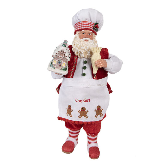 Clayre &amp; Eef   | Kerstdecoratie Kerstman Rood 16x8x28 cm | 65227