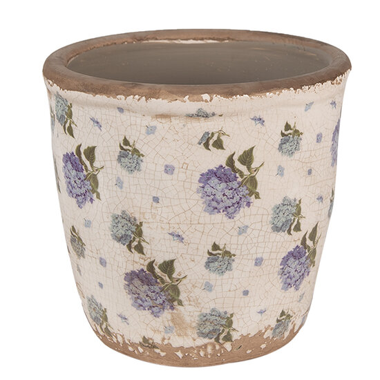 Clayre &amp; Eef   | Bloempot Binnen Beige Blauw &oslash; 14x13 cm | 6CE1638M