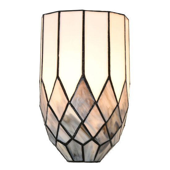 Clayre &amp; Eef   | Wandlamp Tiffany Grijs 18x15x27 cm E14/max 1x25W | 5LL-6333