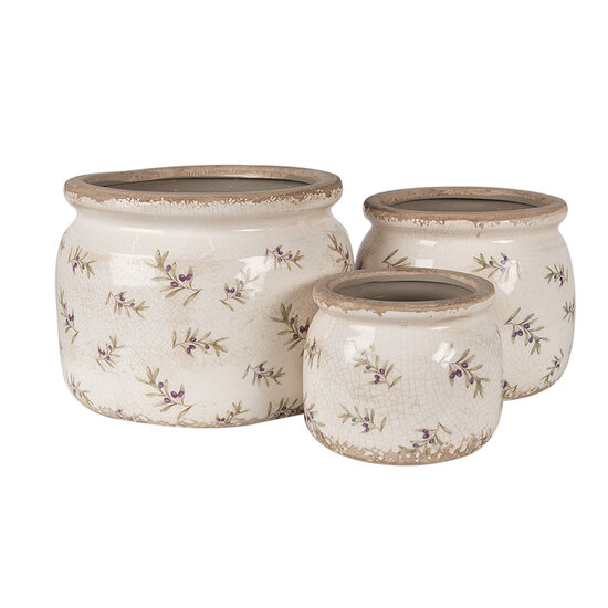 Clayre &amp; Eef   | Bloempot Binnen Beige &oslash; 16x13 cm | 6CE1670M