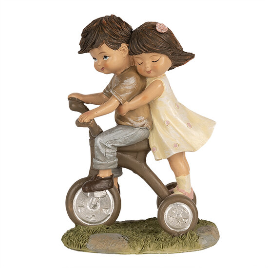 Clayre &amp; Eef   | Decoratie kinderen op fiets Bruin 10x6x14 cm | 6PR5027