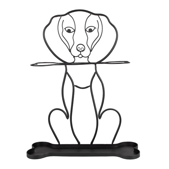 Clayre &amp; Eef   | Paraplubak Hond Zwart 46x15x58 cm | 6Y5437