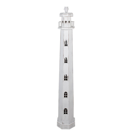 Clayre &amp; Eef   | Vloerlamp Vuurtoren Wit 23x23x140 cm E27/max 1x60W | 5LMP278W