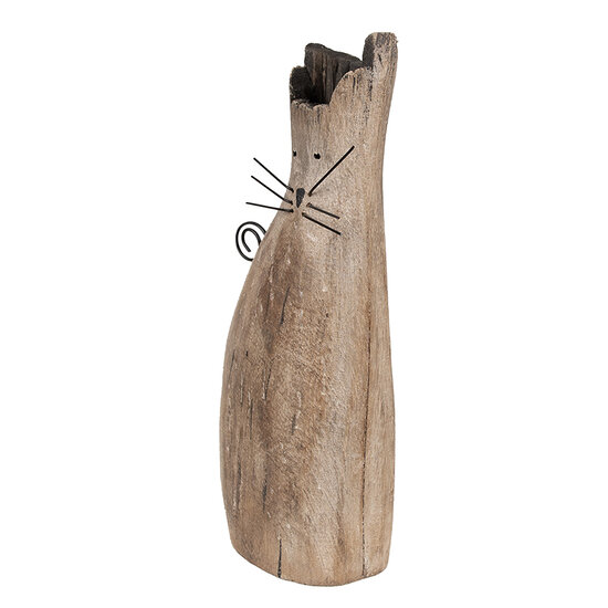 Clayre &amp; Eef   | Decoratie Beeld Kat Bruin 14x7x26 cm | 6H2330