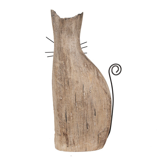 Clayre &amp; Eef   | Decoratie Beeld Kat Bruin 14x7x26 cm | 6H2330