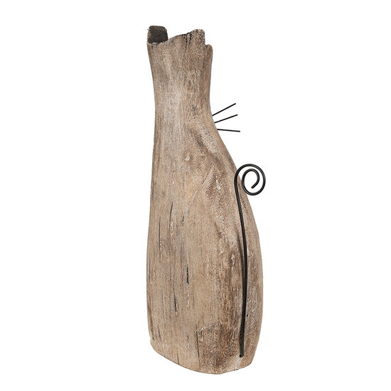 Clayre &amp; Eef   | Decoratie Beeld Kat Bruin 14x7x26 cm | 6H2330