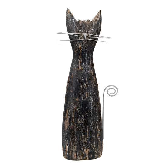 Clayre &amp; Eef   | Decoratie Beeld Kat Zwart 11x6x31 cm | 6H2331