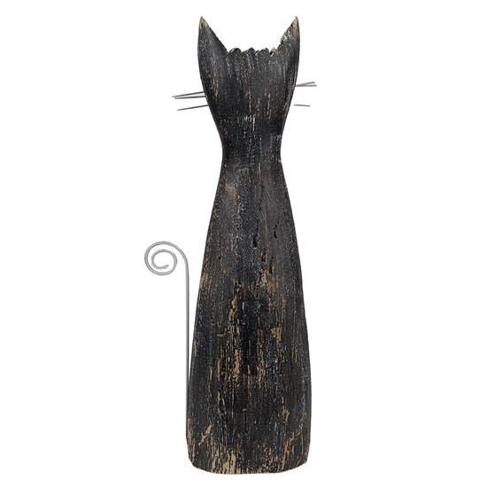 Clayre &amp; Eef   | Decoratie Beeld Kat Zwart 11x6x31 cm | 6H2331