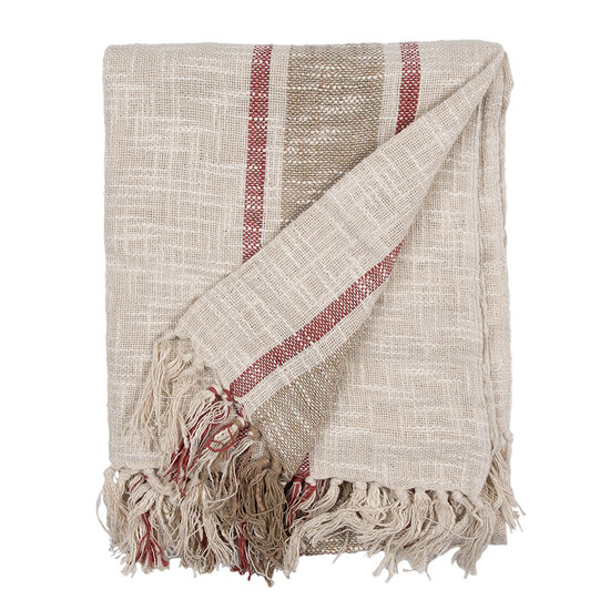 Clayre &amp; Eef   | Plaid Beige, Bruin 125x150 cm | KT060.140