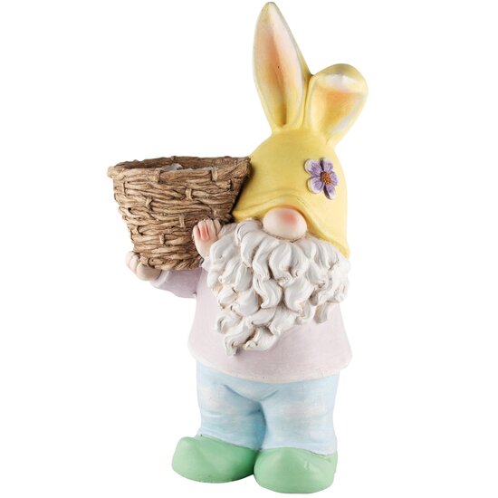 Dekoratief | Bunny gnoom m/bloempot, magnesium, 23x17x44cm | A240902