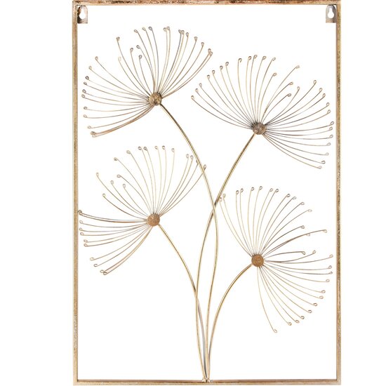 Dekoratief | Wanddeco &#039;Dandelion&#039;, goud, metaal, 42x1x61cm | A240982