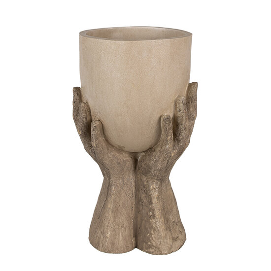 Clayre &amp; Eef   | Bloempot Binnen Beige 22x19x37 cm | 6PR5061