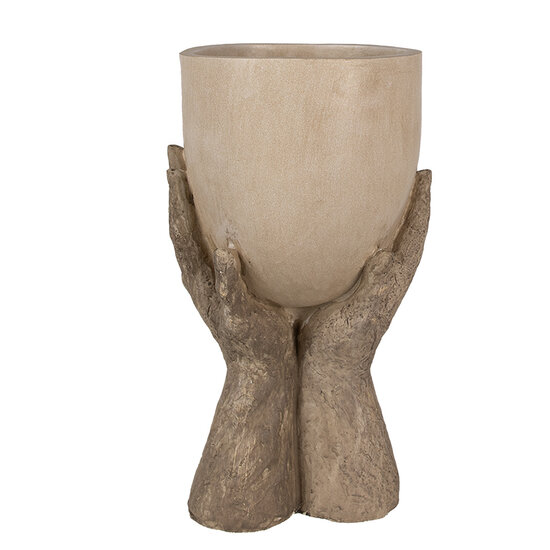 Clayre &amp; Eef   | Bloempot Binnen Beige 22x19x37 cm | 6PR5061