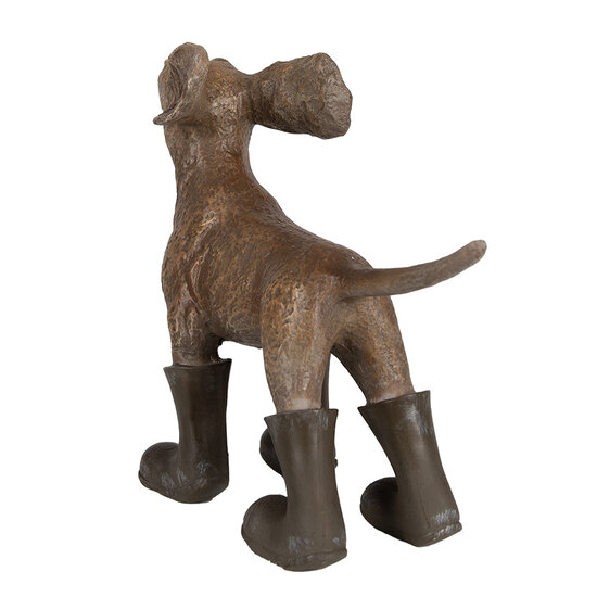 Clayre &amp; Eef   | Decoratie Beeld Hond Bruin Groen 29x10x23 cm | 6PR5064