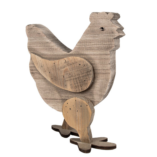 Clayre &amp; Eef   | Decoratie Beeld Kip Bruin 23x12x28 cm | 6H2321