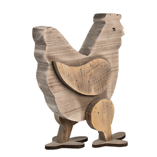 Clayre &amp; Eef   | Decoratie Beeld Kip Bruin 23x12x28 cm | 6H2321